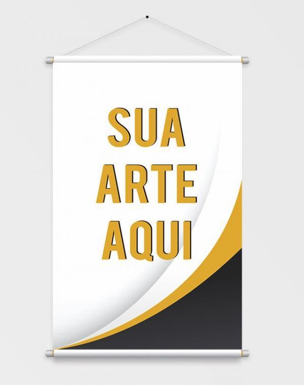 Banner M Lona G X Brilho Fosco Madeira E Cordinha Mf Solu Es Gr Ficas