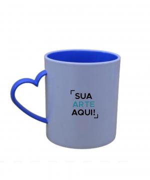 Caneca poli. inte. e alça coração - 325 ml      