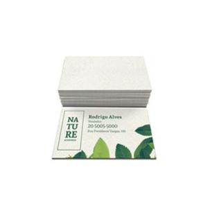 Cartão Reciclado | 4/0 | Sem Verniz Cartão Reciclado 240g/m² 9x5cm  Laminação Fosca e Verniz Localizado UV Corte Reto 