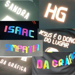 LETRA REFLETIVA - PARA PERSONALIZAÇÃO (CAMISA DE TIME) Termocolante 5cm Refletivo  Recorte Eletrônico 