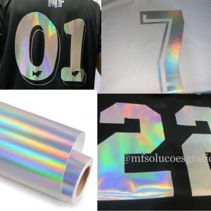 NÚMERO HOLOGRÁFICO - PARA PERSONALIZAÇÃO (CAMISA DE TIME) Termocolante 25cm Diversas Cores  Recorte Eletrônico 