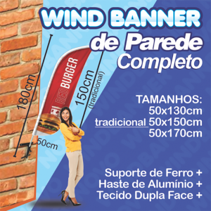 WINDBANNER DE PAREDE 2M (SOMENTE RJ) Tecido     